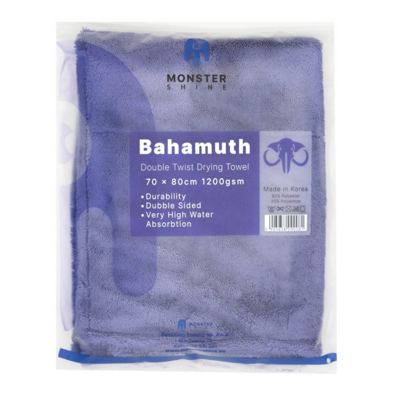 MONSTER SHINE ΠΕΤΣΕΤΑ ΣΤΕΓΝΩΜΑΤΟΣ BAHAMUTH DOUBLE TWIST 70X80CM – πετσέτα μικροϊνών αυτοκινήτου