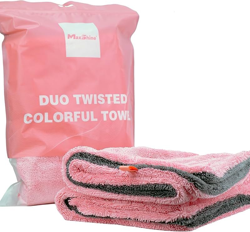 MAXSHINE - ΠΕΤΣΕΤΑ ΜΙΚΡΟΙΝΩΝ Duo Twisted 1200GSM 50x60cm MEDIUM PINK – πετσέτα μικροϊνών αυτοκινήτου