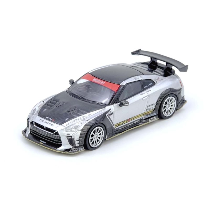 TOP SECRET GT-R R35 Silver Tokyo Auto Salon Hong Kong 2025 Event Edition – μοντελάκι αυτοκινήτου 1:64