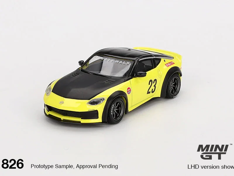 Nissan Z Ikazuchi Yellow Liberty Walk diecast 1:64 LBW wide-body